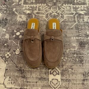Steve Madden womens Brown Suede Mule Loafers